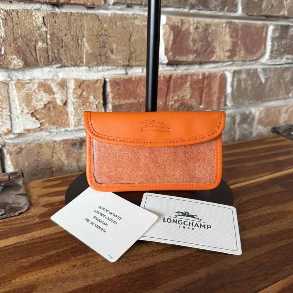 Longchamp Embossed Leather Pouch
